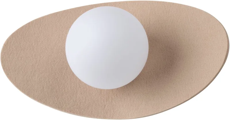DECOR Pearl Wandlamp G9 Wandlamp gemaakt van vilt, Glas en Metaal voor Slaapkamer en Hal de Osram en Beige – photo produit
