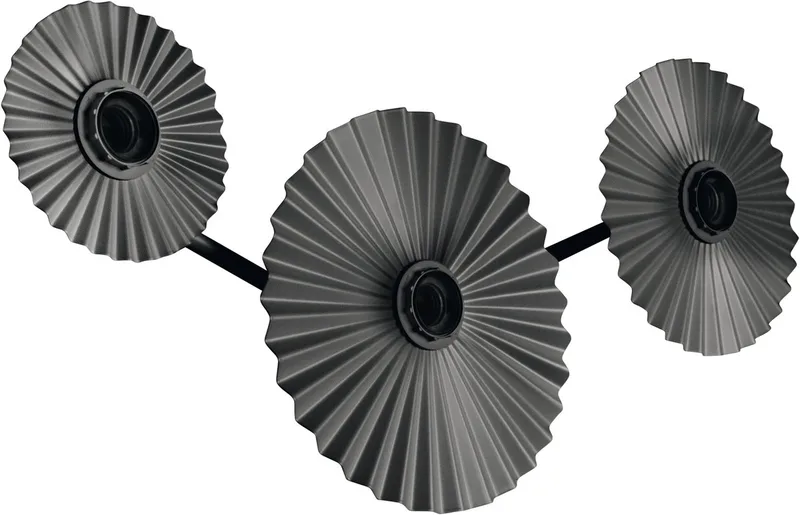 DECOR Plisse wandlamp, 3 fittingen, E27, staal, minimalistisch, design, lampenkap de Osram en Gris foncé – photo produit