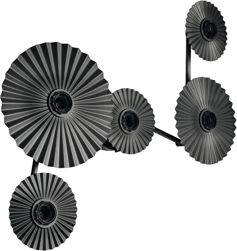 DECOR Plisse wandlamp, 5 fittingen, E27, staal, minimalistisch, design, lampenkap van Osram in Donkergrijs – productfoto
