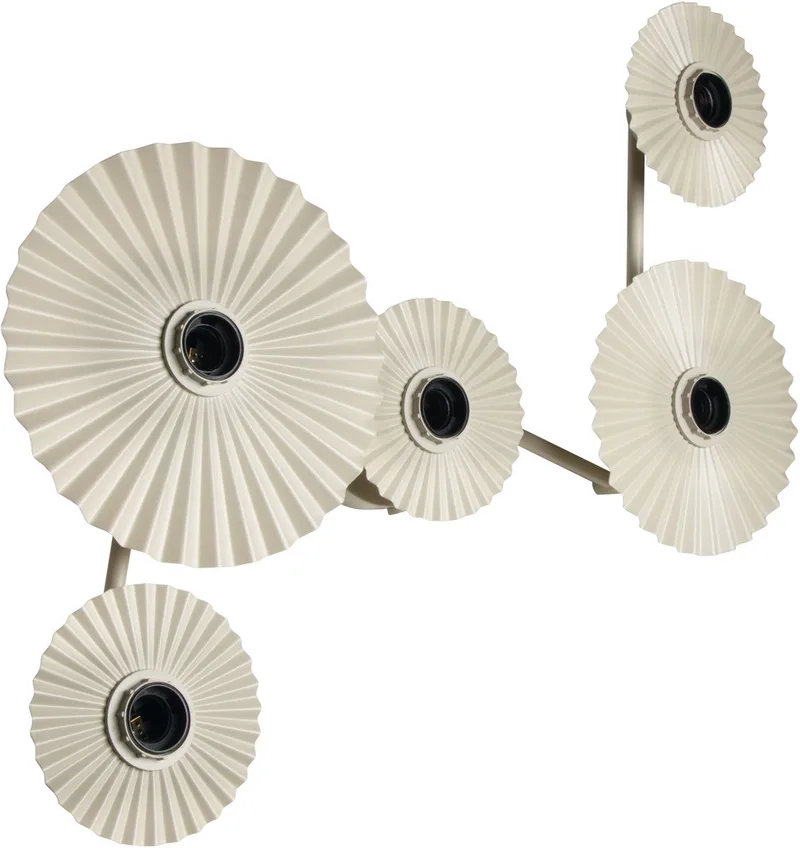 DECOR Plisse wandlamp, 5 fittingen, E27, staal, minimalistisch, design, lampenkap de Osram en Beige – photo produit