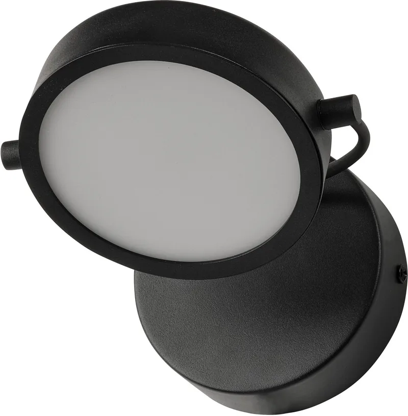 Decor Puck Wand LED Wandlamp, Staal, 11W, 370lm, 3000K, CRI >90, beweegbare kop de Osram en Noir – photo produit