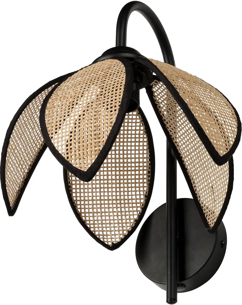 DECOR Rattan Lotus Wandlamp E27 Bruin, Rattan, Metaal, natuurlijk, voor Woonkamer en Slaapkamer by Osram in Beige – product photo
