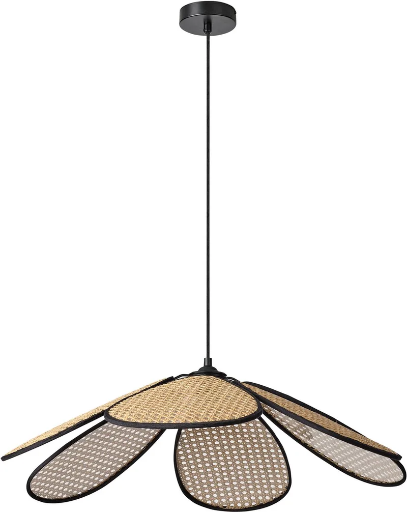 DECOR Rattan Madelief Hanglamp 690mm E27 Bruin, Rattan, Metaal, natuurlijk, voor Eetkamer en Woonkamer fra Osram i Beige – produktbillede