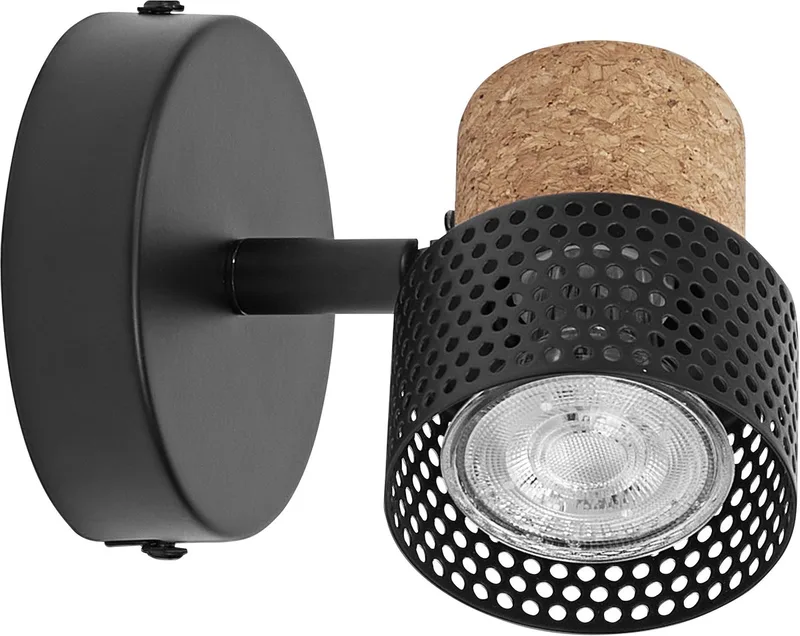 DECOR SPOT CORK, 1 x 3,4W, 230lm, spot, verstelbare koppen, veelzijdig gebruik, interieurspot, vervangbare ledlampen, warm witte lichtkleur, GU10 van Osram in Zwart – productfoto