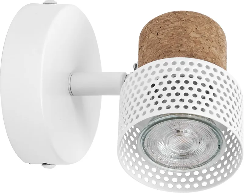 DECOR SPOT CORK, 1 x 3,4W, 230lm, spot, verstelbare koppen, veelzijdig gebruik, interieurspot, vervangbare ledlampen, dimbaar, warm witte lichtkleur, GU10 de Osram en Blanc – photo produit