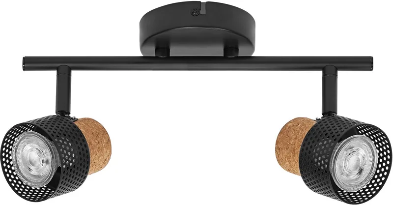 DECOR SPOT CORK, 2 x 3,4W, 460lm, spot, verstelbare koppen, veelzijdig gebruik, interieurspot, vervangbare ledlampen, warm witte lichtkleur, GU10 van Osram in Zwart – productfoto
