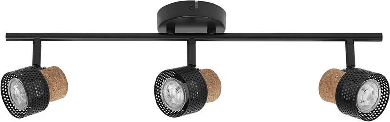DECOR SPOT CORK, 3 x 3,4W, 690lm, spot, verstelbare koppen, veelzijdig gebruik, interieurspot, vervangbare ledlampen, dimbaar, warm witte lichtkleur, GU10 van Osram in Zwart – productfoto