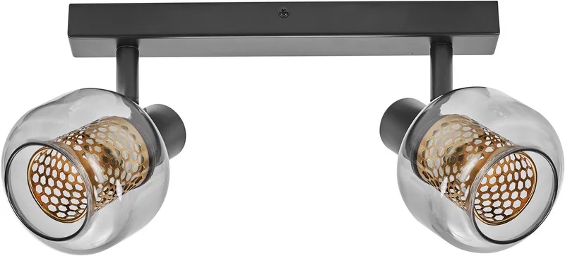 Decor Spot Firefly lamp in industriële stijl, 2 x 2,8 W, 500 lm, 2700 K, metalen en glazen behuizing, E14 fitting, eenvoudige installatie, dimbare lamp inbegrepen fra Osram i Sort – produktbillede
