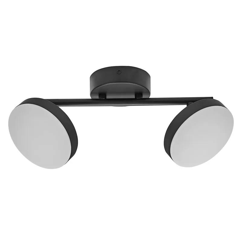 Decor Spot Moon lamp 2 verstelbare lampkoppen, 10,5 W, 560 lm, 3000 K, metalen behuizing, functioneel en minimalistisch design, eenvoudige installatie, LED niet vervangbaar de Osram en Noir – photo produit
