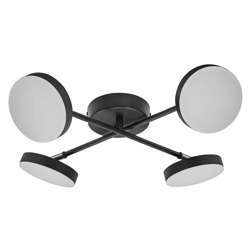 Decor Spot Moon lamp 4 verstelbare lampkoppen gekruist, 21 W, 1120 lm, 3000 K, metalen behuizing, minimalistisch design, eenvoudige installatie, LED niet vervangbaar de Osram en Noir – photo produit