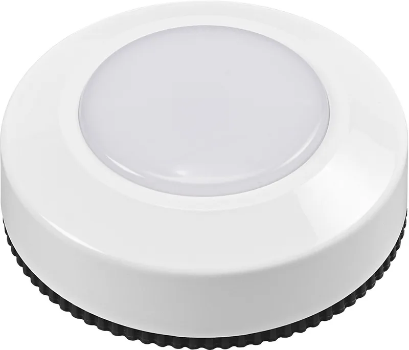 DOT-IT 3-Pack LED Lampen, 0. 68W, 40lm, 3000K Warm Wit, Touch Aan/Uit, batterijgevoed, Wit, ABS, rond de Osram en Blanc – photo produit