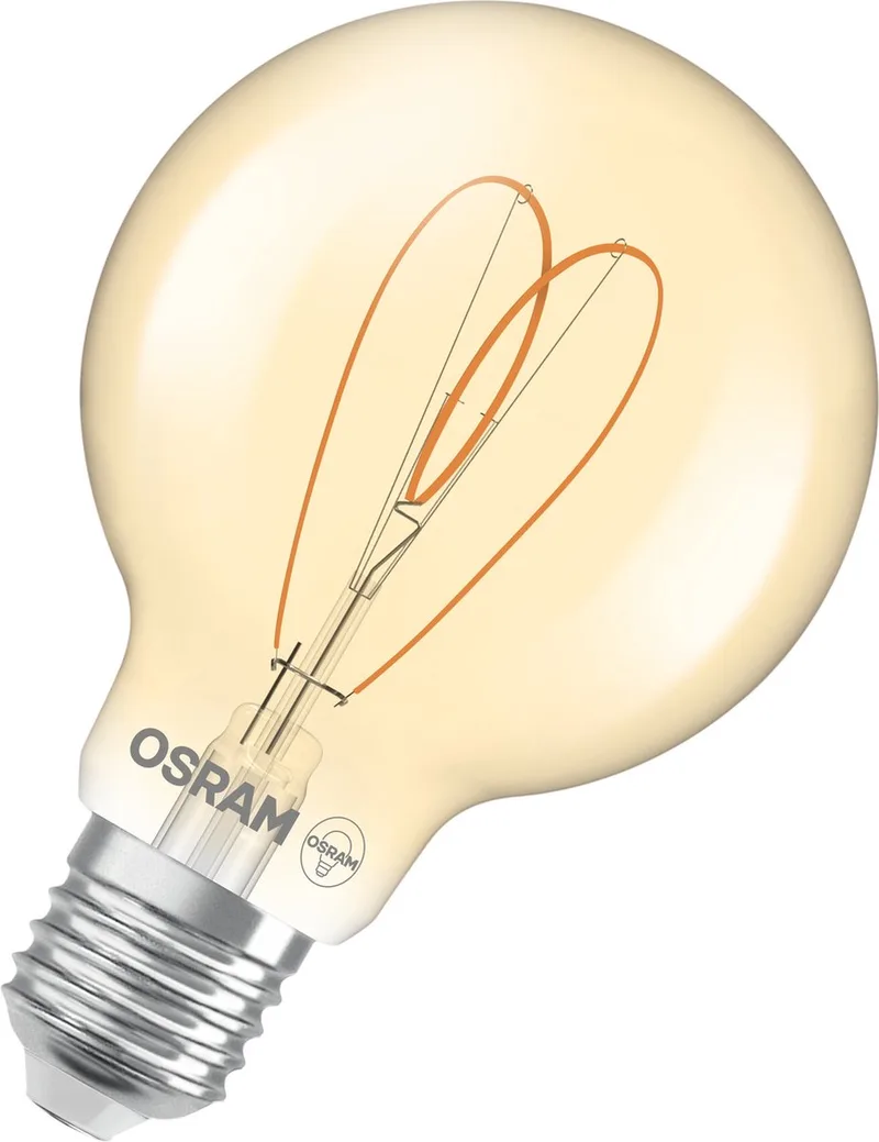 E27 LED Globelamp | 4.9W Goud 2200K 220V/240V 922 470Lm | 300° Ø80mm Dimbaar von Osram – Produktfoto