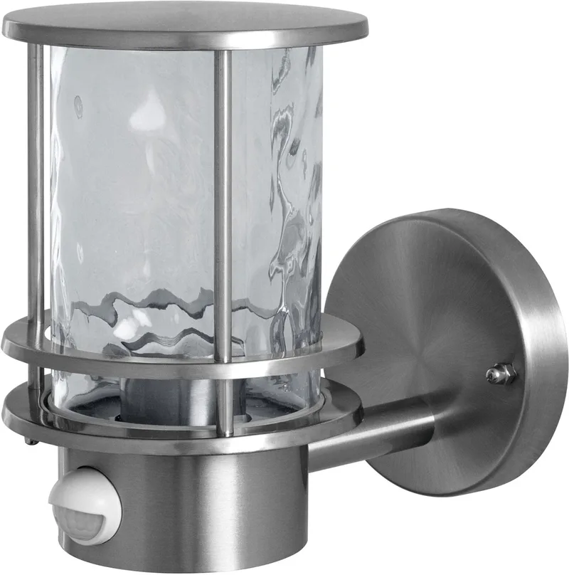 ENDURA Classic buitenlamp met bewegingssensor, IP44, roestvrij in staalgrijs, E27-fitting, lamp niet inbegrepen de Osram en Staal – photo produit