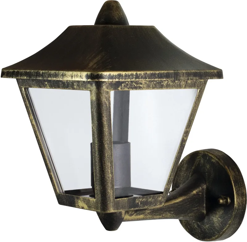 ENDURA Classic wandlamp voor buiten, aluminium zwart-goud, E27, IP44, geschikt voor lichtbron tot max. 60 W, zonder lichtbron fra Osram i Sort, Guld – produktbillede
