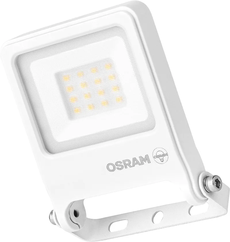 ENDURA FLOOD PC 10W LED-schijnwerper, 3000K warmwit, 1000 lumen, IP65 witte schijnwerper, 180° montagebeugel fra Osram i Hvid – produktbillede