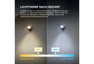 ENDURA FLOOD PC 10W LED-schijnwerper met sensor, 3000K warmwit, 1000 lumen, IP44 schijnwerper met bewegingsmelder, schemersensor 2-1000 lux von Osram in Dunkelgrau – Produktfoto 4 von 5