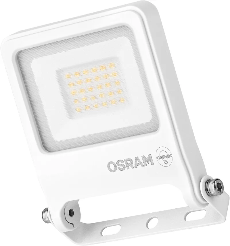 ENDURA FLOOD PC 20W LED-schijnwerper, 3000K warm wit, 1800 lumen, IP65 schijnwerper in Wit, zwenkbeugel 180°, Wit van Osram in Wit – productfoto