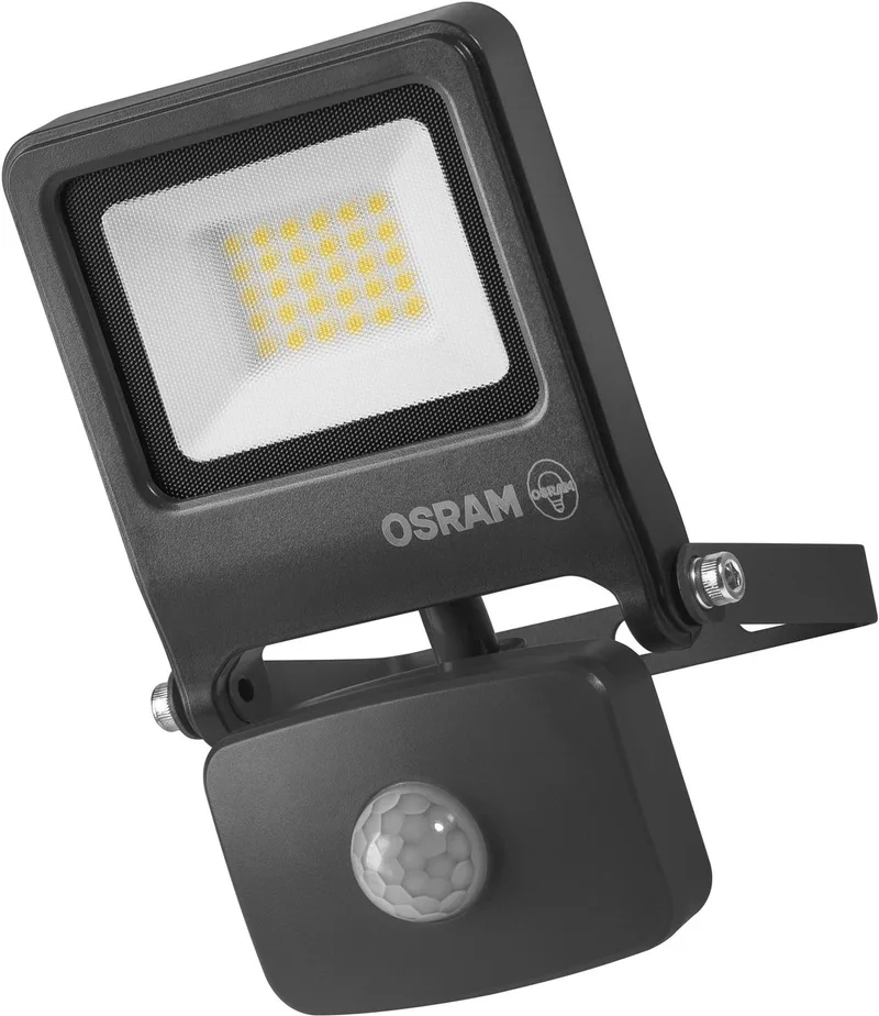 ENDURA FLOOD PC 20W LED-schijnwerper met sensor, 3000K warm wit, 1800 lumen, IP44 schijnwerper met bewegingsdetectie, instelbaar 5 s-10 min, Grijs de Osram en Gris foncé – photo produit