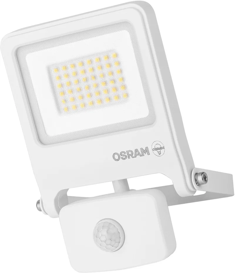 ENDURA FLOOD PC 30W LED-schijnwerper met sensor, 3000K warm 3000 lumen, IP44 witte schijnwerper met IR-sensor, luxinstelling 2-1000 de Osram en Blanc – photo produit