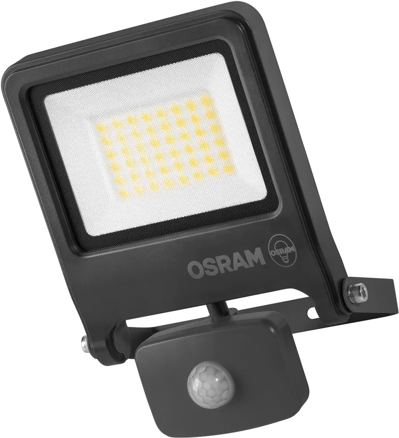 ENDURA FLOOD PC 30W LED-schijnwerper met sensor, 3000K warm wit, 3000 lumen, IP44 schijnwerper met bewegingsdetector 9 m, tijdsregeling 5 s-10 min från Osram i Mörkgrå – produktbild