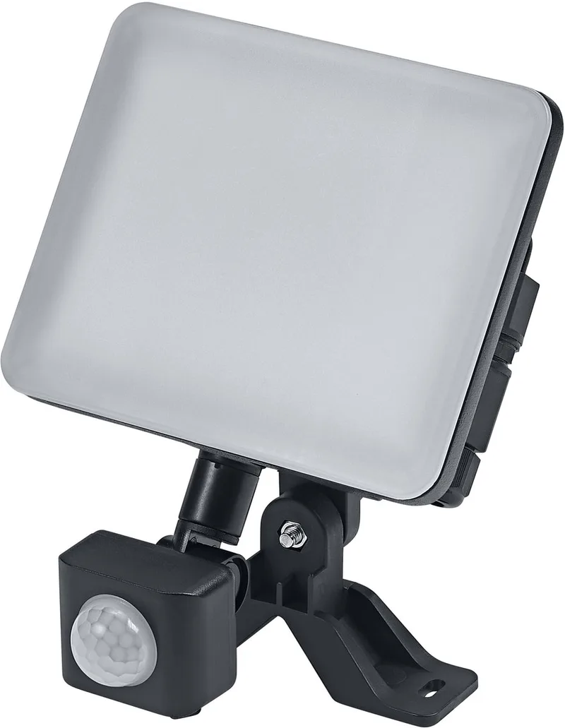 ENDURA Flood Sensor Adjustable LED-schijnwerper, 10W, 850lm, 4000K koelwit, bewegingssensor, aluminium, IP44 von Osram in Schwarz – Produktfoto