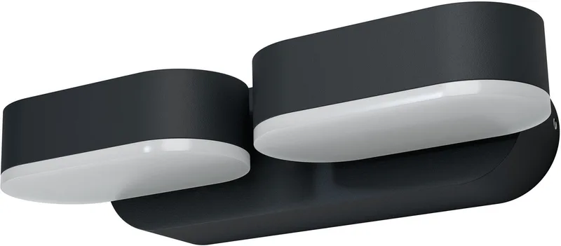 ENDURA Style 2-delige set Mini-Spots in LED-buitenwandlamp met 340° draaibare kop, IP44-bescherming, ideaal voor entreeverlichting von Osram in Dunkelgrau – Produktfoto