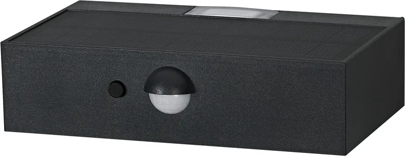 ENDURA STYLE BRICKLUME Sensor, SOLAR-lamp, 3W, 300 lm, grijs, indirecte verlichting, bewegingssensor, daglichtsensor, IP65, kleurtemperatuur 3.000 K, lichtkleur warmwit de Osram en Gris foncé – photo produit