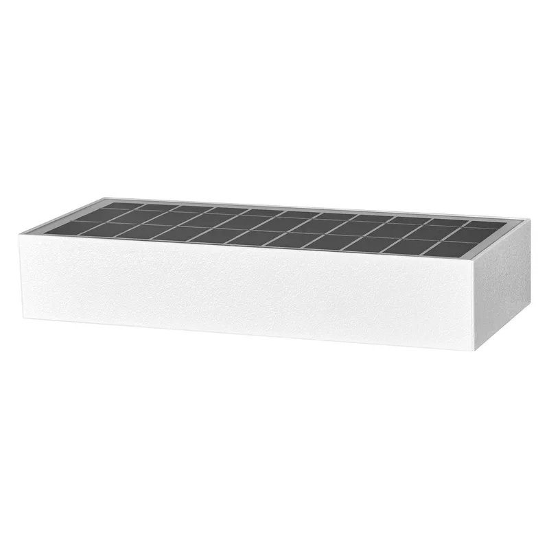 ENDURA STYLE BRICKLUME Sensor, SOLAR-lamp, 6W, 850 lm, indirecte verlichting, bewegingssensor, daglichtsensor, IP65-beschermingsgraad, kleurtemperatuur 3.000 K, lichtkleur warmwit by Osram in White – product photo