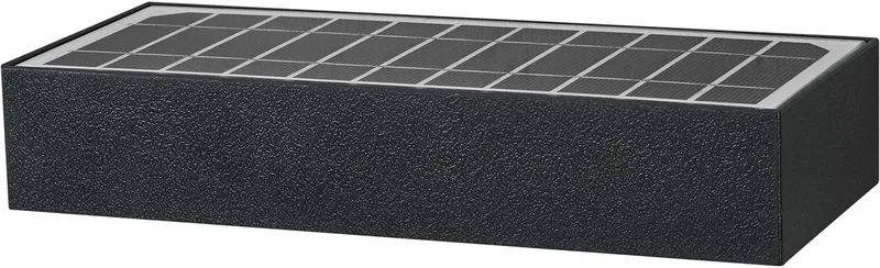 ENDURA STYLE BRICKLUME Sensor, SOLAR-lamp, 6W, 850 lm, indirecte verlichting, bewegingssensor, daglichtsensor, IP65-beschermingsgraad, kleurtemperatuur 3.000 K, lichtkleur warmwit von Osram in Dunkelgrau – Produktfoto