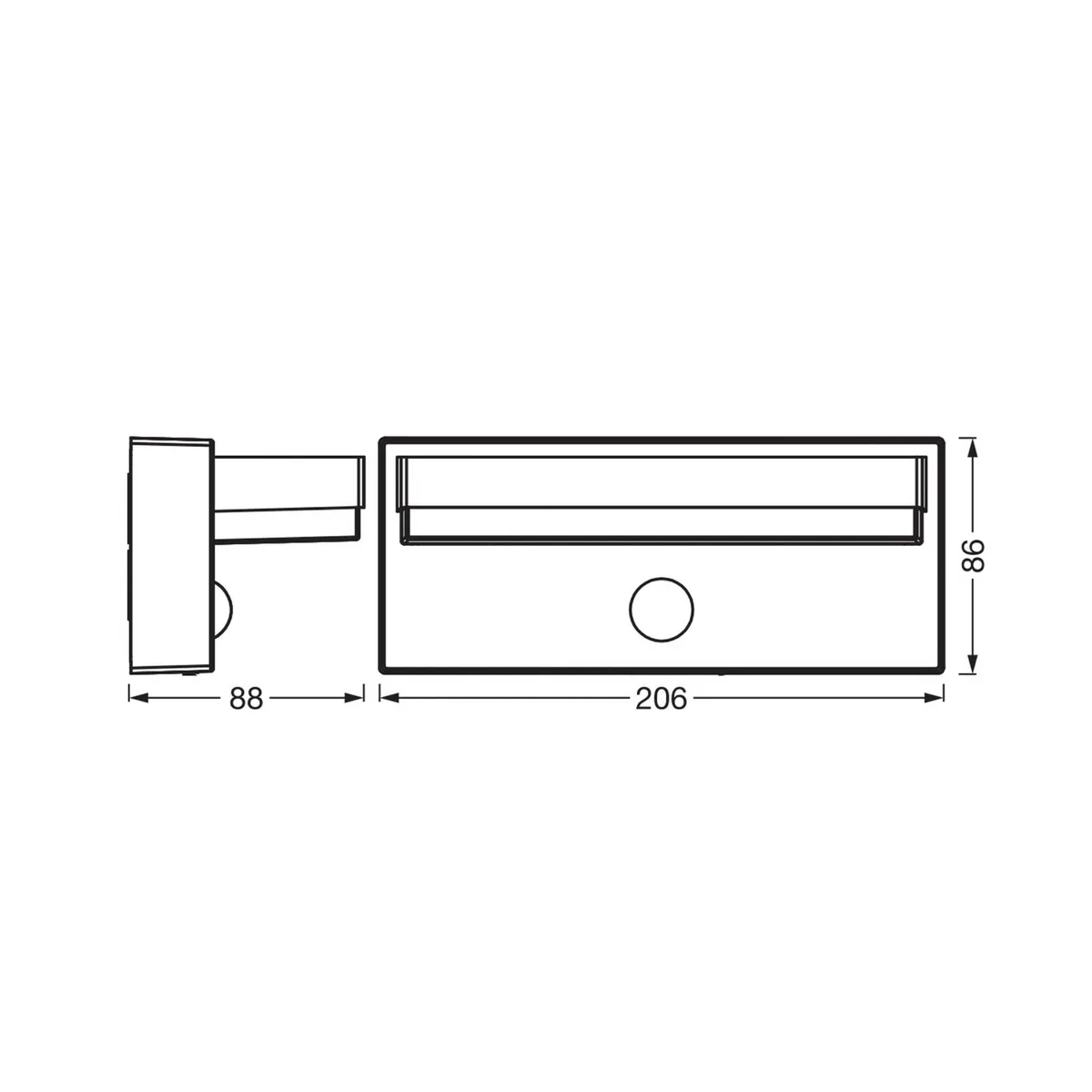 Endura Style LED-oplaadbare wandlamp Robust, 2.5W, 3000K warmwit, 180 lm, USB, PIR-sensor, 2 maanden fra Osram i Mørkegrå – produktbillede 3 af 3