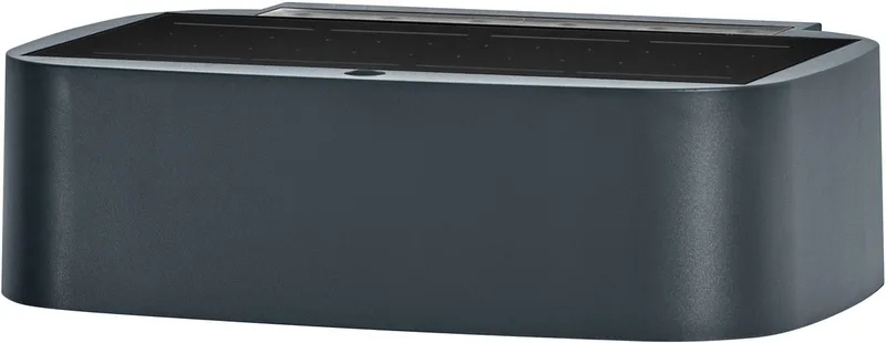 Endura Style SOLAR LED-wandlamp Updown, 7.6W, 3000K warmwit, 520 lm, daglichtsensor, IP65 van Osram in Donkergrijs – productfoto