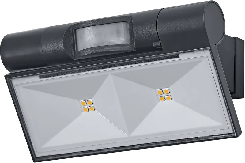 ENDURA Style USB verstelbare Up-Down spot/schijnwerper, 2,1 W, 3000 K, 180 lm, lichthoek 110°, IP44, levensduur 25.000 uur, lithium-ionaccu, USB-C-opladen von Osram in Dunkelgrau – Produktfoto
