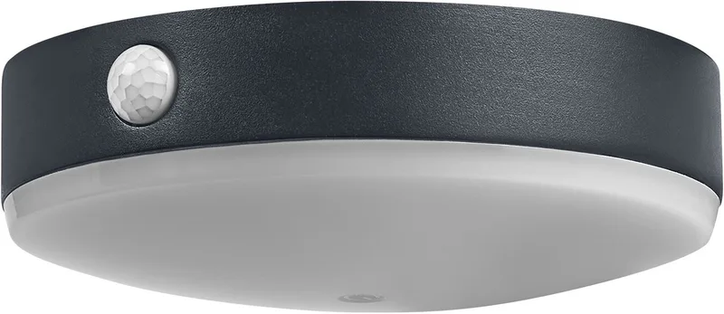 ENDURA Style zonnelamp voor aan de muur Tossa, warm wit licht (3000 K), geïntegreerde sensor, kan zonder stroom worden gebruikt, tot acht uur verlichtingsduur, beschermingsklasse IP44 by Osram in Black – product photo
