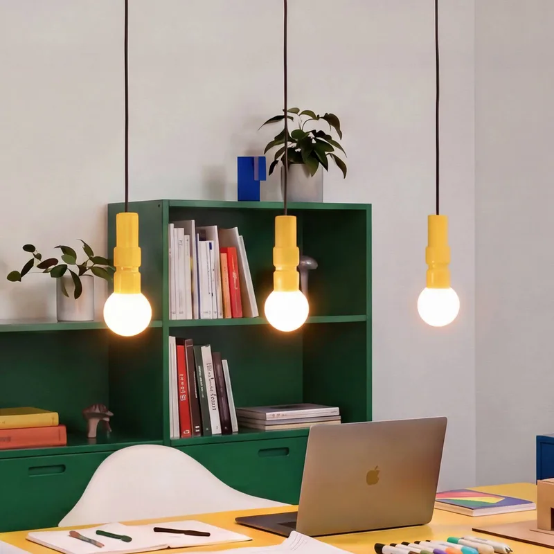 hanglamp Decor Bolty, lengte 66 cm, 3-lamps de Osram en Jaune – photo produit