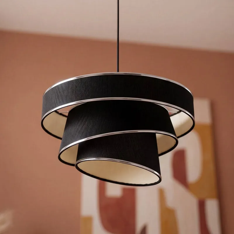 hanglamp Decor Glittey, Ø 40 cm, textiel fra Osram i Mørkegrå – produktbillede