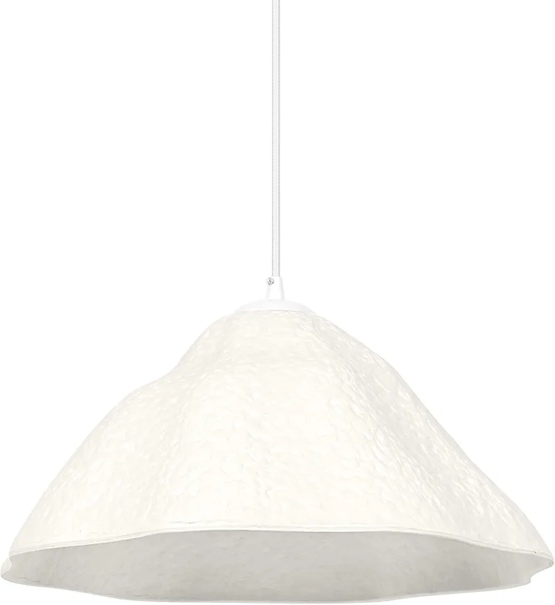 hanglamp Decor Lotus Leaf van metaal en papier-maché, E27, 396 mm diameter, lampenkap van gerecycled materiaal, duurzaam dankzij vervangbare lichtbron, eenvoudig te installeren fra Osram i Hvid – produktbillede