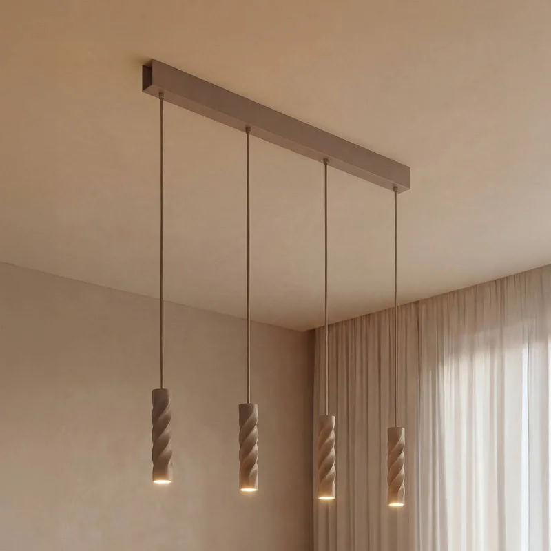 hanglamp Decor Twirl, lengte 86 cm, 4-lamps van Osram in Beige – productfoto