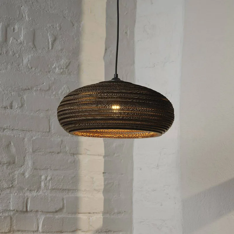 hanglamp DROP, Ø 40 cm, golfkarton, E27 från Osram i Brun – produktbild