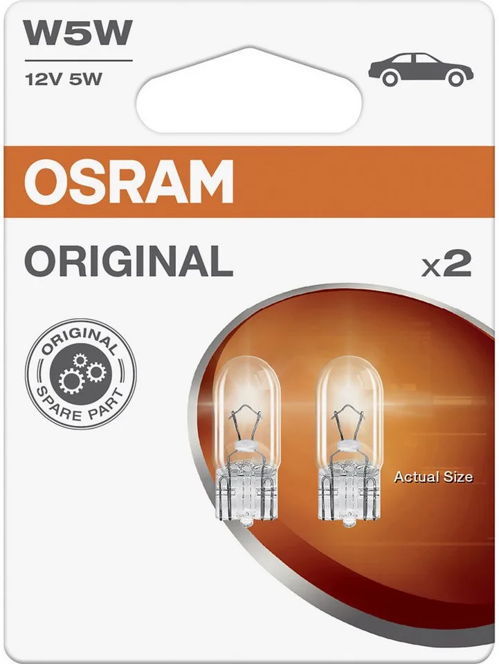 KFZ-Ersatzleuchte Osram Signallampe W5W Original 2.0 2 Stück von Osram in Weiß – Produktfoto