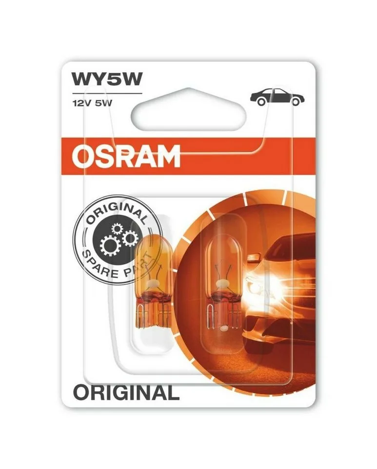 KFZ-Ersatzleuchte Osram WY5W 12V 5W Blinker Blinkerbirne Orange 2er Blister, WY5W, 2 St., Orange van Osram – productfoto