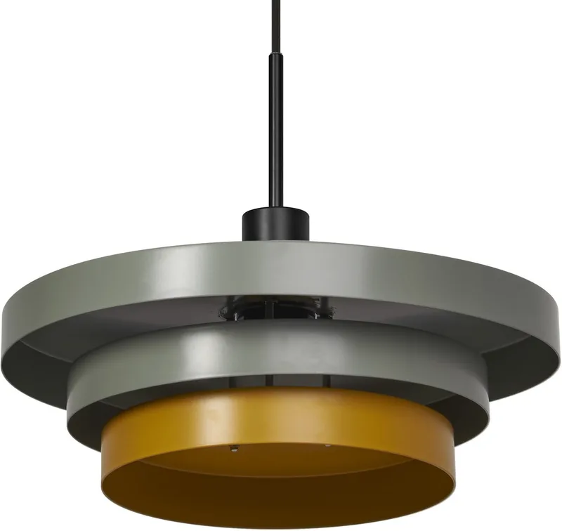Layers decoratieve hanglamp met E27 fitting, 400mm, IP20, metaal, groen/geel de Osram en Vert, Jaune – photo produit