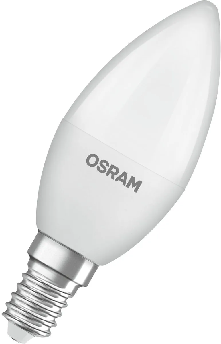 LED BASE CLASSIC B in B-vorm, LED-lamp, mat, 4,9 W, 470 lm, 6500 K, CRI 80 fra Osram – produktbillede