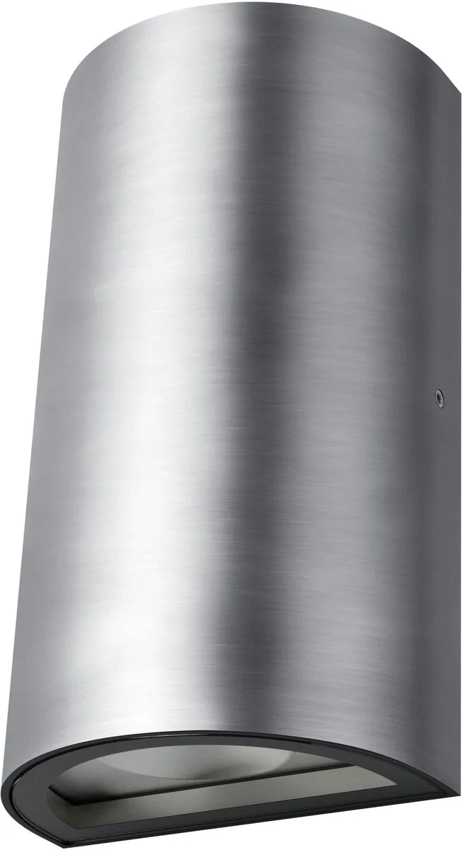 LED-buitenwandlamp, 3000K, UpDown-wandlamp, 1050 lm, 12 W, aluminium, IP44, IK03, brede stralingshoek, met montagetoebehoren från Osram i Aluminum – produktbild