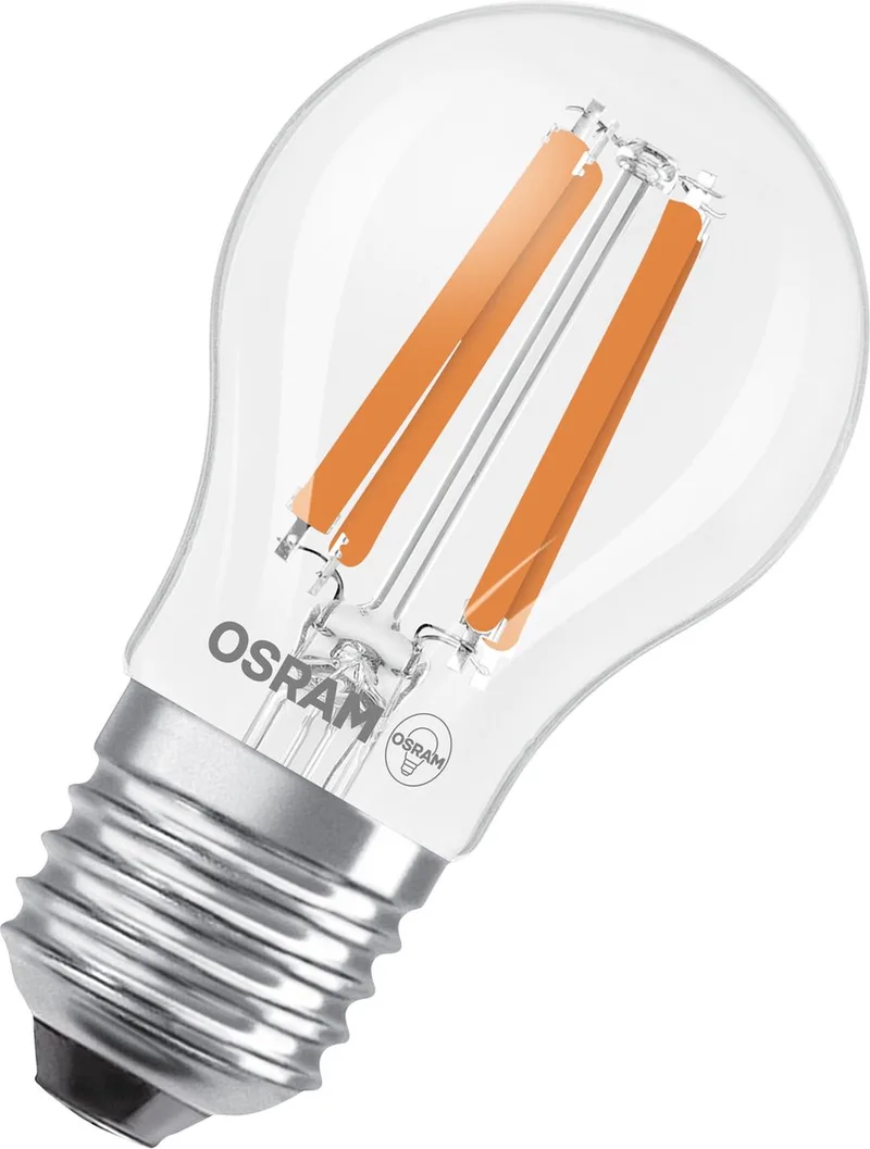 LED-filamentlampa droppe E27 1,2W glödtråd 2700K 255lm von Osram – Produktfoto