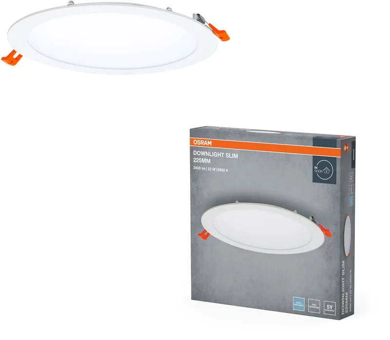 LED Downlight Recess Slim 22W 2000lm 110D - 865 Daglicht | Zaagmaat 200mm - IP20 van Osram in Wit – productfoto