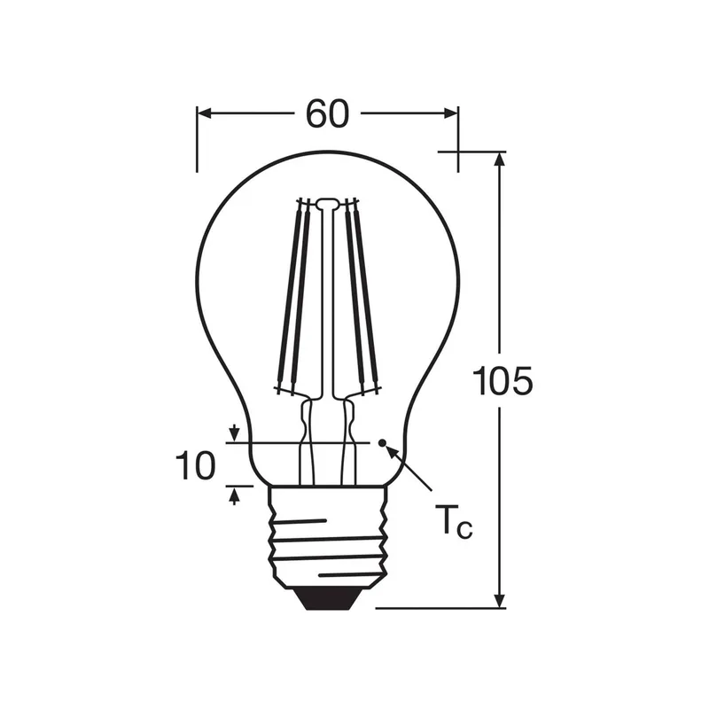 LED filament lamp E27 7W 827 6-pack de Osram – photo produit