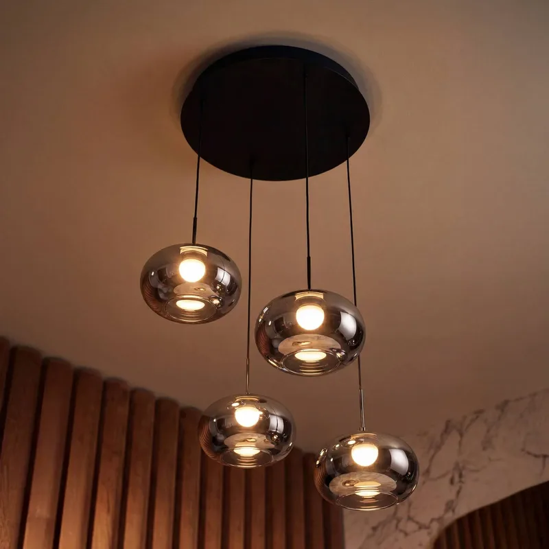 LED hanglamp Decor Satellite Ø 56 cm 4-lamps CCT by Osram in Grey – product photo