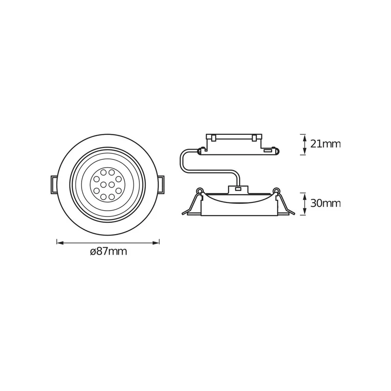 LED inbouwspot, set van 3, Ø 9 cm, metaal 827 dimbaar de Osram en Nikkel – photo produit
