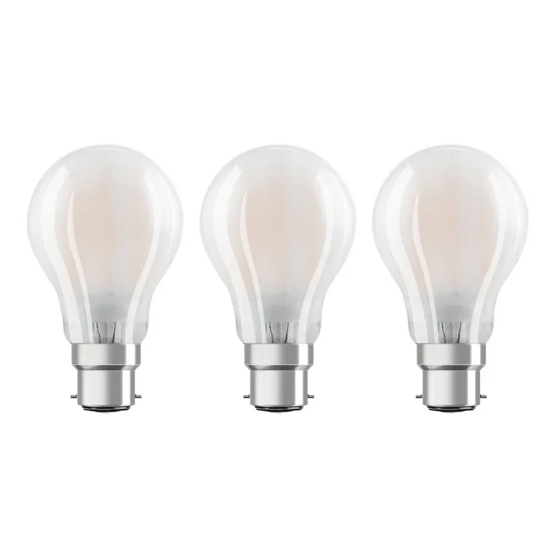 LED lamp B22d Classic 827 6,5W 3/pak mat de Osram – photo produit