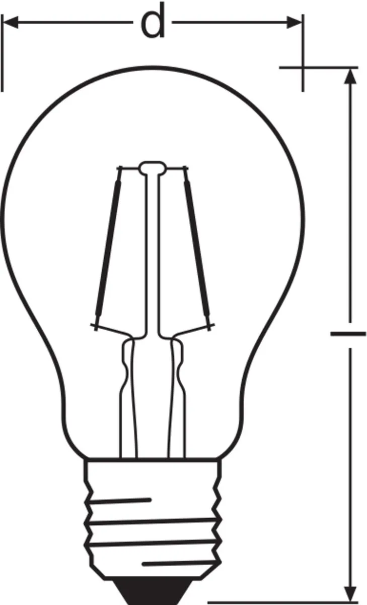 LED-lampa E27 2,2W Classic filament 2 700 K från Osram – produktbild